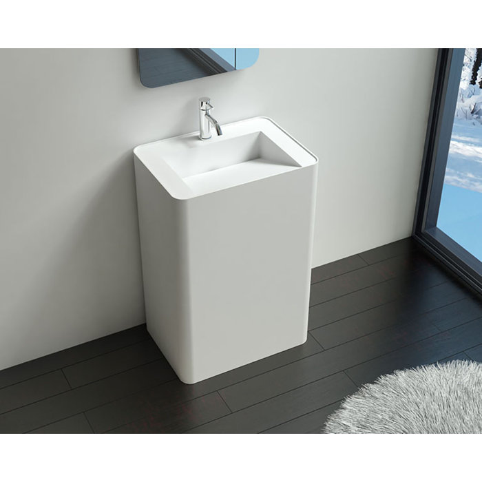 Badeloft Stone Rectangular Ramp Pedestal Bathroom Sink Wayfair